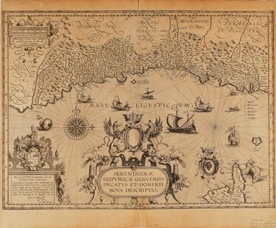 The Republic of Genoa, Map by Jan Baptist Vrients from Theatrum Orbis Terrarum by Abraham Ortelius by Johannes Baptista Vrints