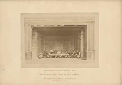Passion Play of Ober-Ammergau - Christ Holds the Last Supper with His Disciples by Johannes Bernhard