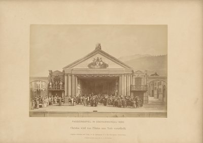 Passion Play of Ober-Ammergau - Christ is Condemned to Death by Pilate by Johannes Bernhard