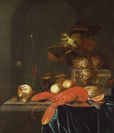 Still Life of Fruit with a Lobster by Johannes Borman