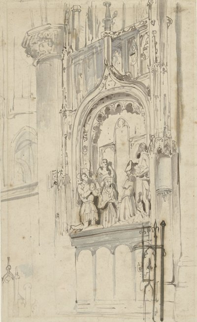 Tomb Monument of Engelbrecht I of Nassau, in the Grote Kerk in Breda by Johannes Bosboom