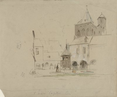Study of the Square at S. Maria im Kapitol in Cologne by Johannes Bosboom