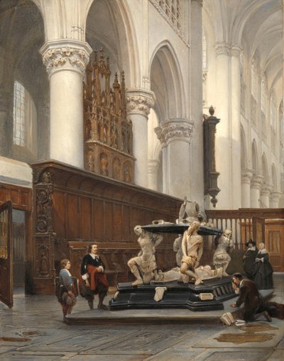 The Choir of the Church of Our Lady in Breda with the Tomb of Engelbert II of Nassau by Johannes Bosboom