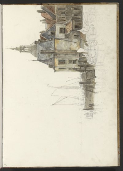 Quay Near the Groothoofdspoort in Dordrecht by Johannes Christiaan Schotel