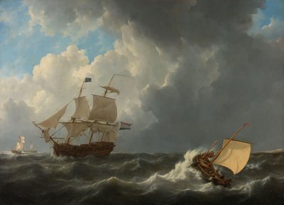 Ships in a Turbulent Sea by Johannes Christiaan Schotel