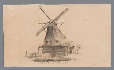 View of Mill de Vink Outside the Wetering Gate by Johannes Cornelis van Pappelendam