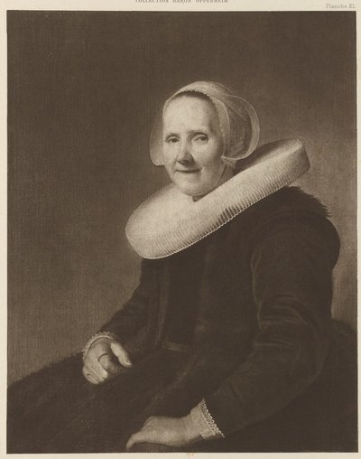 Portrait of a woman with a white cap and collar by Johannes Cornelisz Verspronck