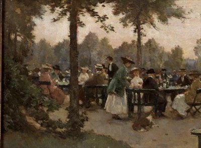 The Tea Garden near Palace Noordeinde by Johannes Evert Hendrik Akkeringa