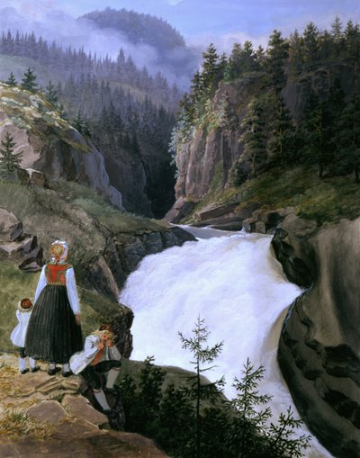 Rukkedals-River Nes in Hallingdal by Johannes Flintoe