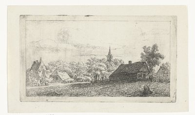 Village View with Church Tower Among Trees by Johannes Franciscus Christ