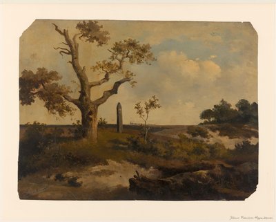 Landscape with Train in the Distance by Johannes Franciscus Hoppenbrouwers (signed by artist)