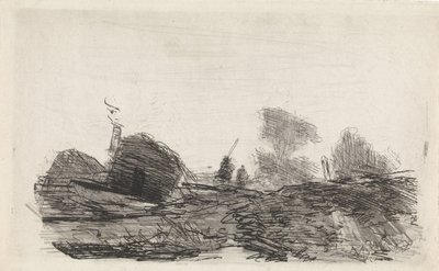 Landscape with a Barn and Two Riders by Johannes Franciscus Hoppenbrouwers