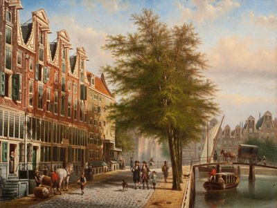 View of the Leidsegracht and Herengracht, Amsterdam by Johannes Franciscus Spohler