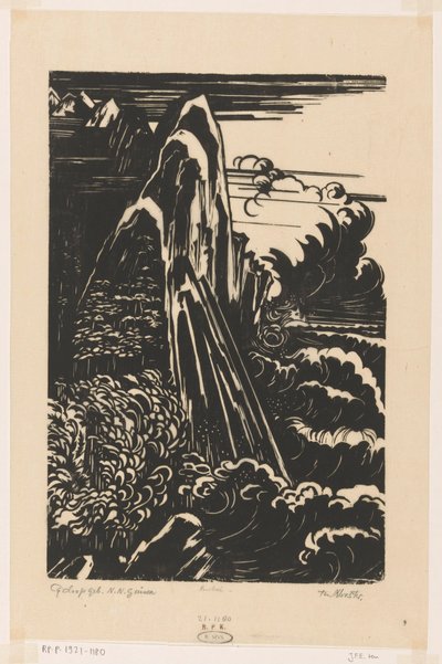 Cyclops Mountains, Dutch New Guinea by Johannes Frederik Engelbert ten Klooster (signed by artist)