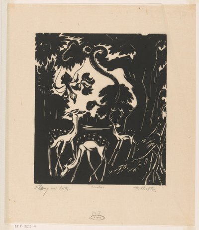 Snake with Deer by Johannes Frederik Engelbert ten Klooster (signed by artist)