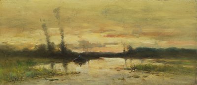 Landscape on the Canal Near Hilversum by Johannes Gijsbert Vogel