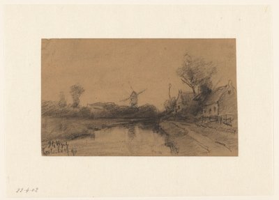 Mill by the Water at Kortenhoef by Johannes Gijsbert Vogel