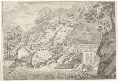 View of the Great Waterfall of Chartreuse (Landscapes in the Chartreuse Mountains) by Johannes Glauber