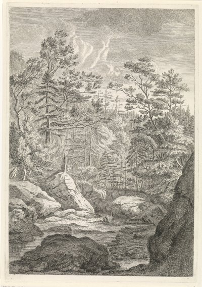 Ravine with Trees and a Stream by Johannes Glauber