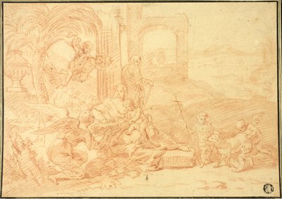 The Holy Family with Saint John the Baptist and Angels by Johannes Glauber