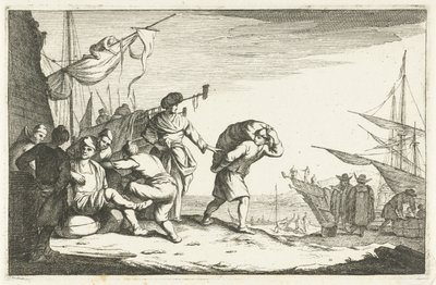 Harbor with Conversing Merchants (Italian Harbors, Aliqui Portus) by Johannes Gronsveld