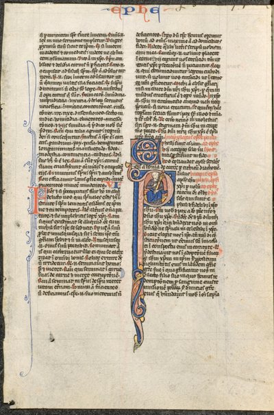 Leaf from a Latin Bible: Initial P with St. Paul Holding a Sword by Johannes Grusch Atelier