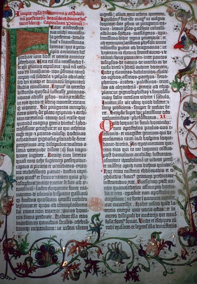 A Page from the Gutenberg Bible by Johannes Gutenberg