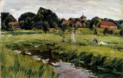 Children at a Creek by Johannes Hansch