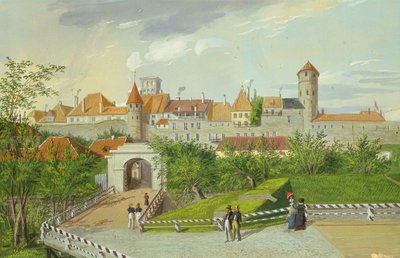 A View of the Small Coast Gate with Hattorpe and Stolting Towers, Tallinn by Johannes Hau