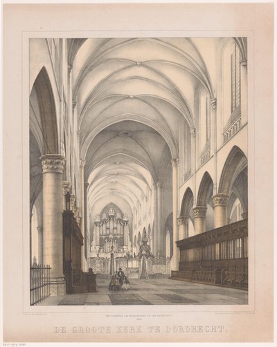 Interior of the Great Church in Dordrecht (The Great Church in Dordrecht) by Johannes Hermanus van der Heijden