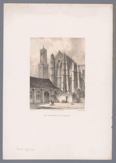 View of the Dom Church and Dom Tower in Utrecht by Johannes Hilverdink