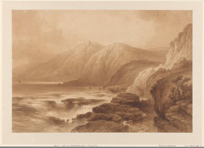 View of a High Rocky Coast, with a Fortress on One of the Mountain Tops by Johannes Hilverdink