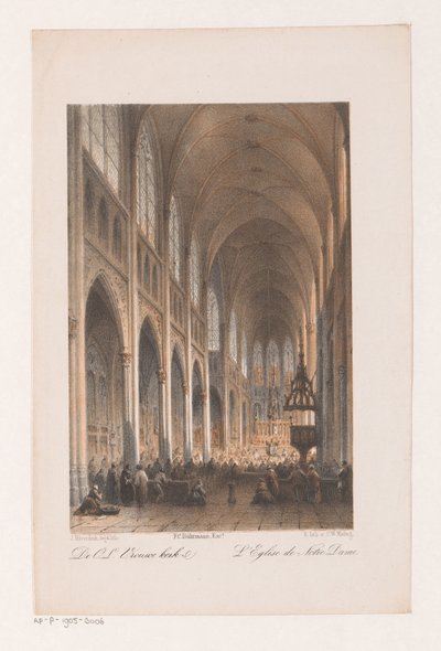 Interior of the Onze Lieve Vrouwe Church in Amsterdam by Johannes Hilverdink