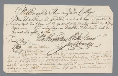 Letter from Rev. Hooyman to Jan Brandes by Johannes Hooyman
