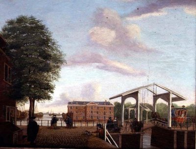 A Quay by a Harbour by Johannes Huibert (circle of) Prins