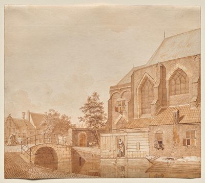 A View of the Nieuwe Kerk, Delft by Johannes Huibert Prins
