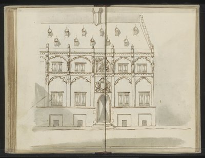 Facade, Possibly of the Latin School in Nijmegen by Johannes Huibert Prins