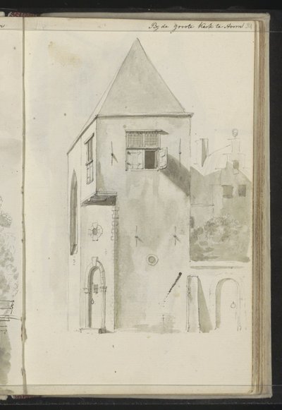 Cityscape near the Great Church in Hoorn by Johannes Huibert Prins