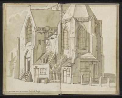 Side View of the Nieuwe Kerk in Delft by Johannes Huibert Prins