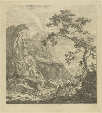 Mountainous Landscape with Cattle by Johannes Janson