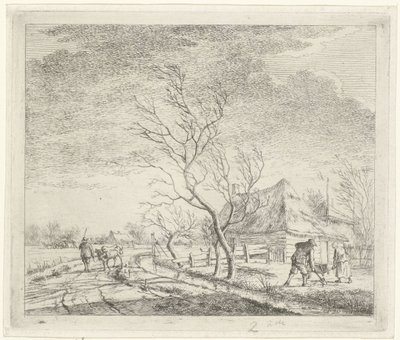 Landscape with Farm and Field, March, The Twelve Months (series title) by Johannes Janson
