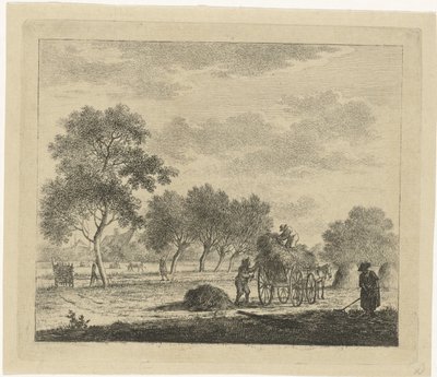 Landscape with Hay Wagon (July) (The Twelve Months) by Johannes Janson