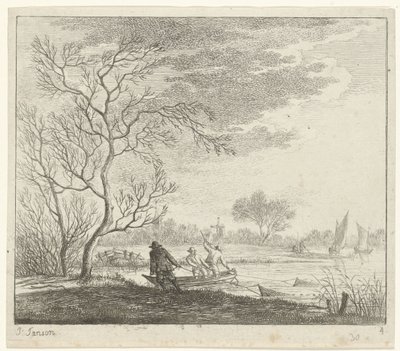 Landscape with Fishermen by Johannes Janson