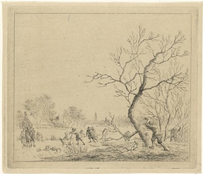 Winter Landscape with Skaters (series title) by Johannes Janson