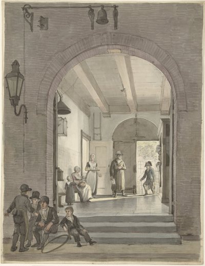 The Entrance of the Diaconie and Almshouse of the Evangelical Lutheran Community on the Nieuwe Keizersgracht by Johannes Jelgerhuis