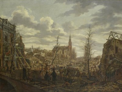 The Rapenburg, Leiden, Three Days after the Explosion of a Powder Ship on 12 January 1807 by Johannes Jelgerhuis