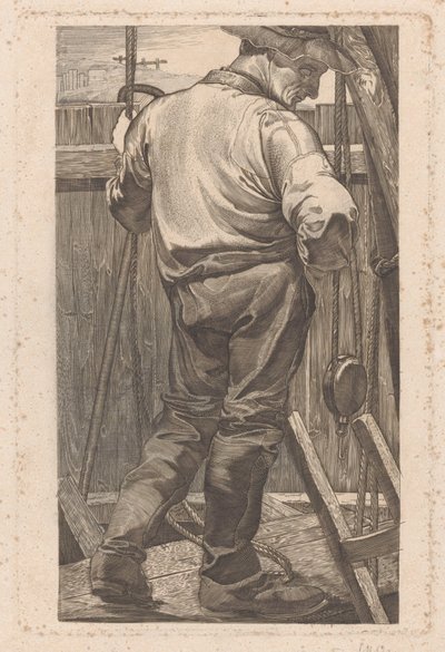 Worker by a Wooden Fence by Johannes Josephus Aarts (signed by artist)