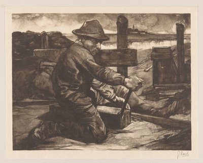 Worker with Wrench by Johannes Josephus Aarts (signed by artist)