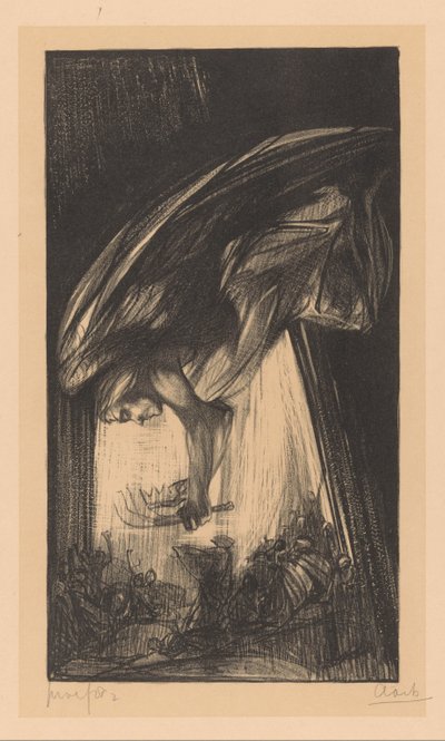 Angel Above a Crowd of People by Johannes Josephus Aarts (signed by artist)