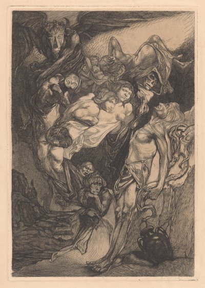Half-Naked Man with Monsters and Fantasy Creatures by Johannes Josephus Aarts